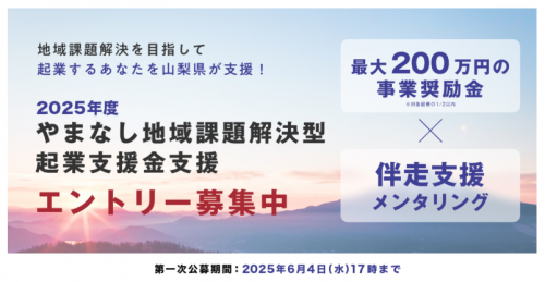 やまなし地域課題解決型起業支援金